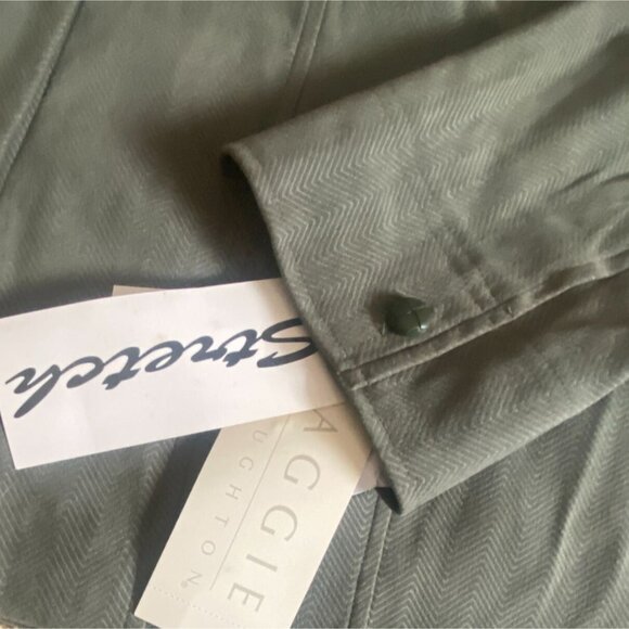 Maggie McNaughton 'Boston' Womens Textured Button Front Blouse-Green-20W-NWT - Picture 6 of 7